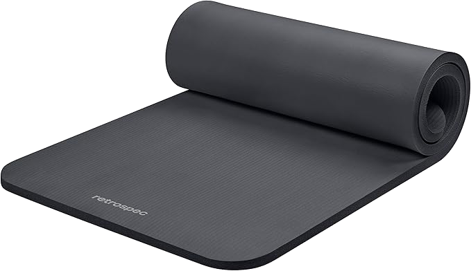 Thick exercise mat for small apartment gym setup